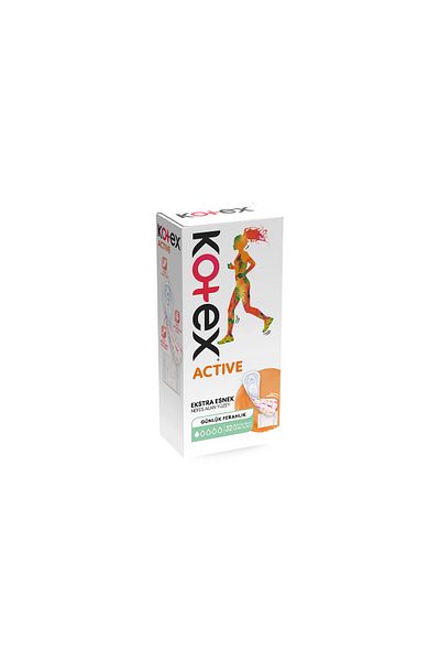 Kotex فوط يومية أكتيف طويلة 32 قطعة - 3 عبوات