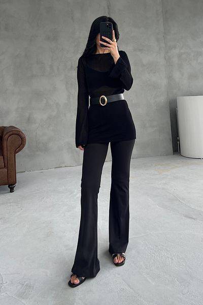 Seda Yalçın Atelier Black Transparent Spanish Sleeve Tunic Body