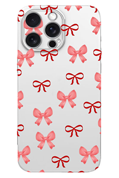 WANNA PROTECT iPhone 15 Pro fiyonklar Desenli Silikon Şeffaf Telefon Kılıfı