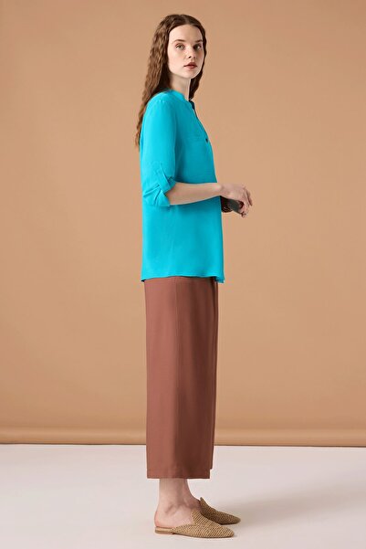 UPGRADE Arka Şerit Detaylı Gömlek Turkuaz