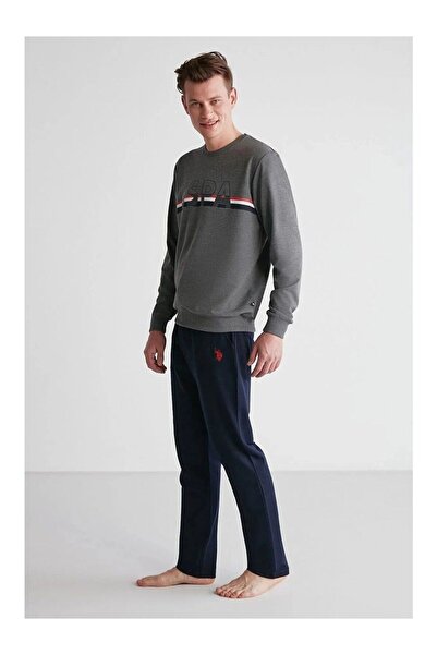 U.S. Polo Assn. U.S. Polo Assn. Erkek Bisiklet Yaka Uzun Kol PijamaTakımı Antrasit - Gri - ARASS18G71G0-GA