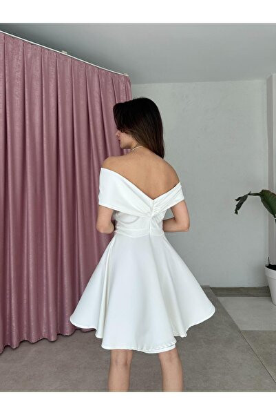 Mooi Butik Μίνι Φόρεμα MORENO 5032 - Λευκό