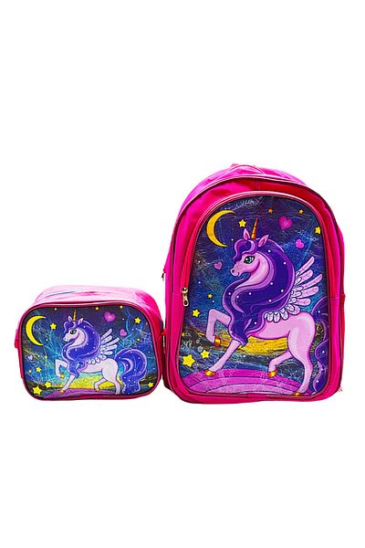 Gen-Of 2 Compartment Unicorn Primary School School Backpack Pink Code:1308
