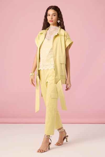 UPGRADE Dikiş Detaylı Yelek Sarı