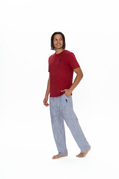 U.S. Polo Assn. U.S. Polo Assn. Men's 100% Cotton Striped Pajama Set - Arass18J91W5J