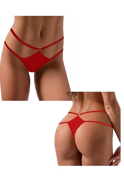 GECKO COLLECTION Women's Thong Double Rope Ring String Thong