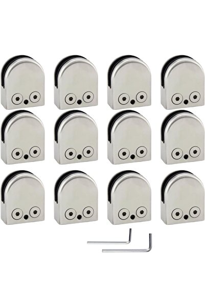 discoball 12 x (8-10mm) Stainless Steel 304 Glass Clamp Clip for Stair Window...