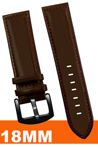 COBRA حزام ساعة جلدي متوافق مع ساعة فوسيل وولدر وكاسيو وسايكو وأوميغا وأرماني مقاس 18 ملم AL11SFT18MM