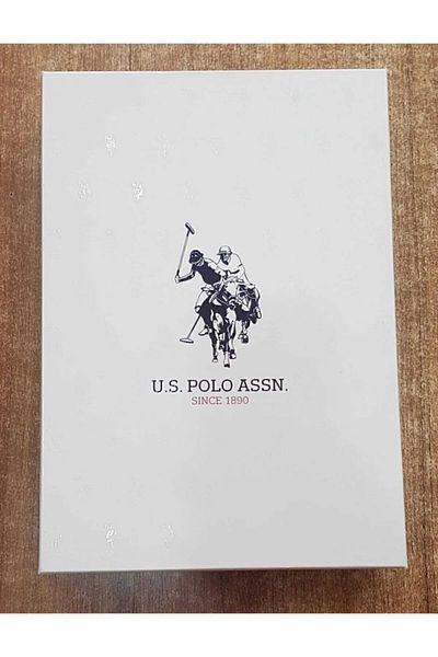 U.S. Polo Assn. Men's Navy Blue Boxed Dressing Gown Dowry Set of 5 - Navy Blue - Arass12W00W0-Wla