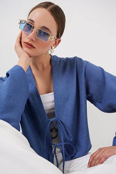 Bigdart Kimono de in cu cravată în față 960 - Indigo