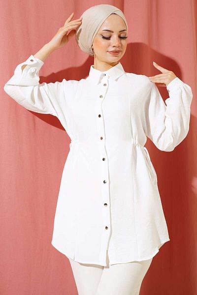 İKLİM LİFE Metal Buttoned Side Tie Tunic
