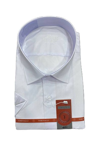 Torivalli Collection Large Size Short Sleeve Classic Fit Easy-Iron Seasonal Solid Color Men's Shirt