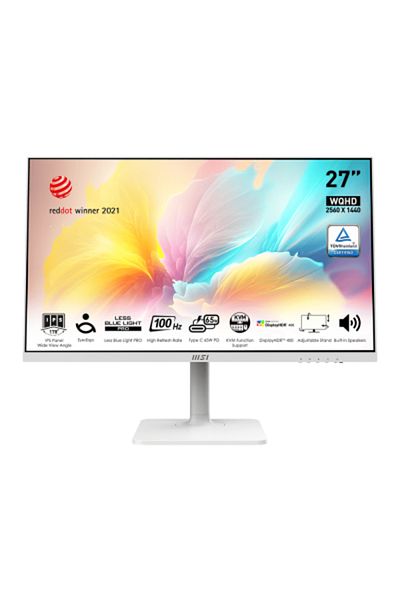 MSI Modern Md272qxpw 27" Wqhd Ips Monitor, 100hz, Usb-c, Hdr400, Kvm, Eye Care, Adjustable Stand