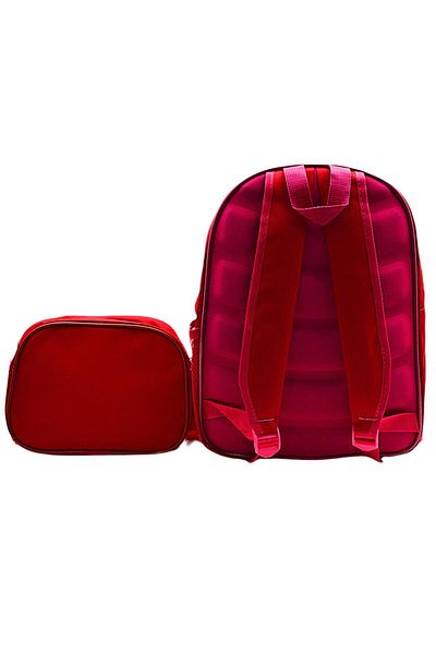 Gen-Of 2 Compartment Elsa School Backpack and Lunch Box Red Code:1308