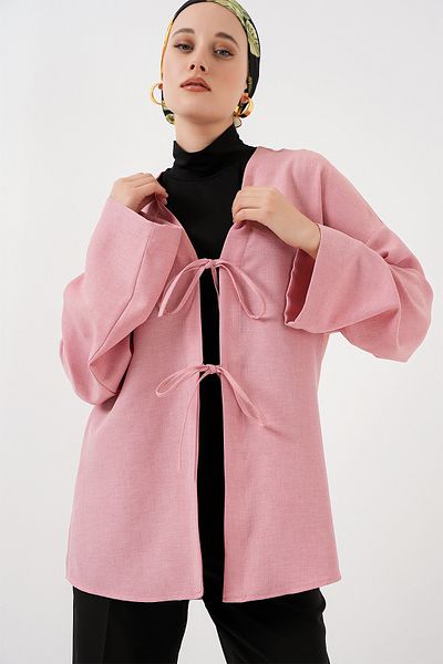 Bigdart Λινό Hijab Kimono 5968 - Πούδρα