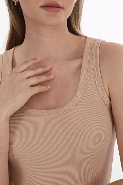 monox Women's Ribbed Lycra Cotton Strappy Tank Top