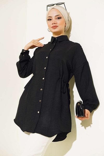 İKLİM LİFE Metal Buttoned Side Tie Tunic