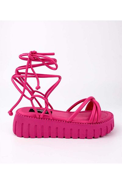 Sibel Shoes Torino Fuchsia Lace-Up Sandals