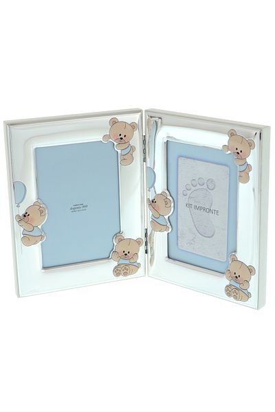 GiftExpress Rama foto dubla kit mulaj ursulet albastru 19cm