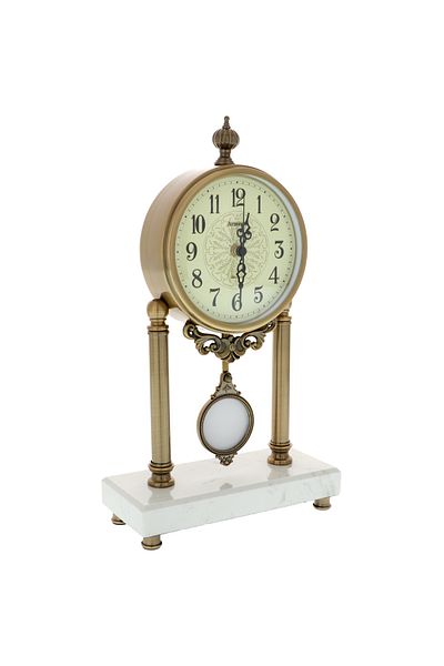 GiftExpress Retro marble clock with pendulum