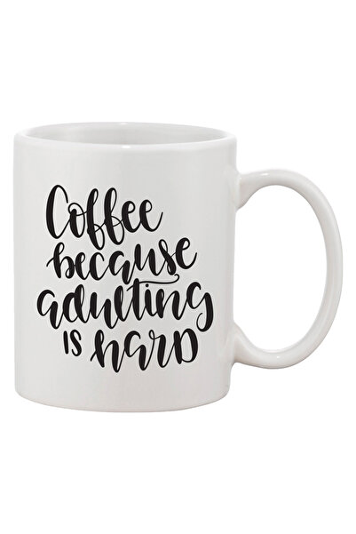 OEM Εξατομικευμένη λευκή κούπα 'Καφές γιατί η ενηλικίωση είναι δύσκολη', INOV...