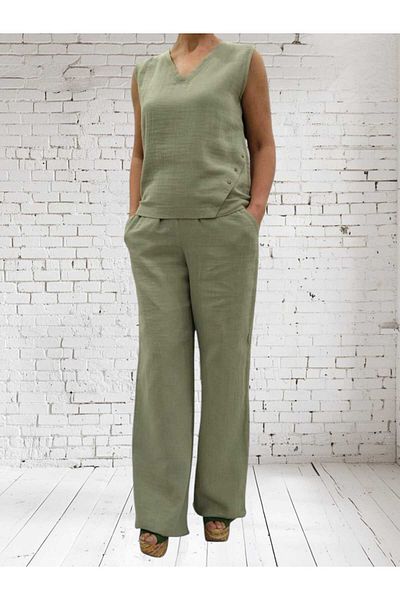 Valarmour 100% Cotton Muslin Blouse Trousers Set (Please Note the Weight-Weight Table)