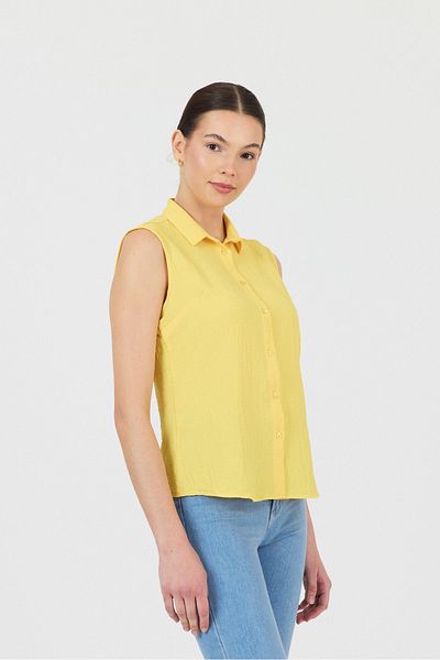 ÖNDER MODA Cămașă galbenă fără mâneci pentru femei