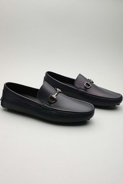 Gondol Men's Genuine Leather Classic Loafer Navy Blue 41 Ttx. 601142