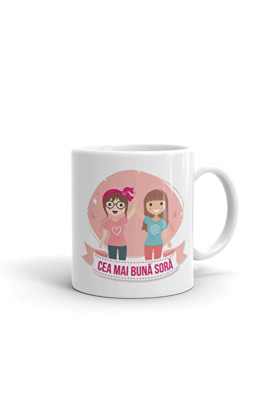 OEM Cană albă personalizată „Cea mai bună soră”, INOVATIX®. 330ml