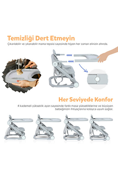 Huggy Cookie Portatif Mama Sandalyesi | Katlanabilir, Taşınabilir, Yıkanabilir