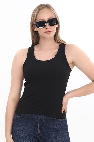 monox Women's Ribbed Lycra Cotton Strappy Tank Top