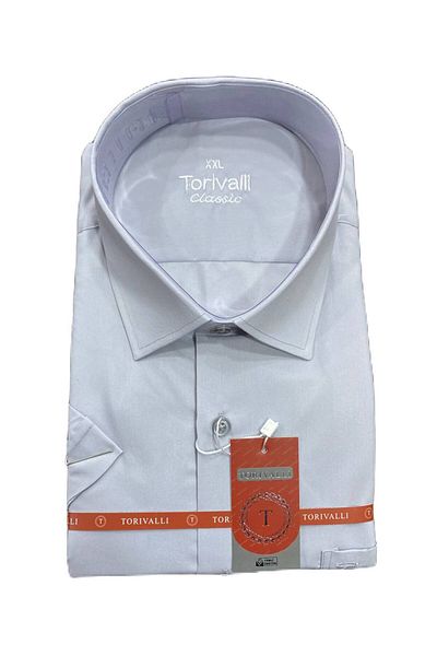 Torivalli Collection Large Size Short Sleeve Classic Fit Easy-Iron Seasonal Solid Color Men's Shirt