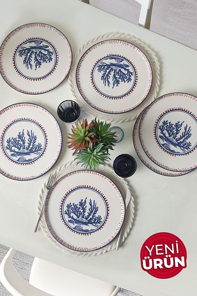 Keramika Marine Wonders Nordic Service Plate 28 cm 6 Pieces 22741