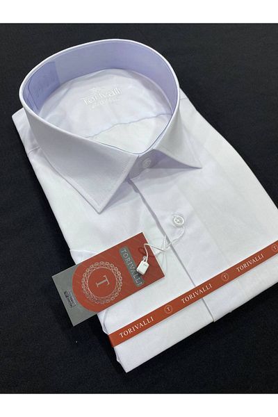 Torivalli Collection Large Size Short Sleeve Classic Fit Easy-Iron Seasonal Solid Color Men's Shirt