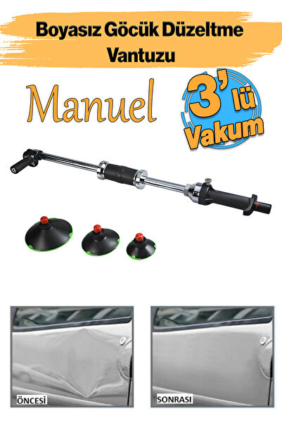 Badem10 Manuel Pompalı Boyasız Kaporta Araç Göçük Düzeltme Aparatı Vantuz 3 Ç...
