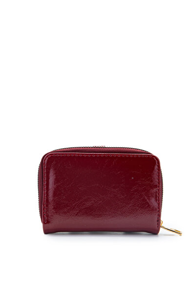 minebag Patent Leather Faux Leather Women's Wallet Claret Red Mn107