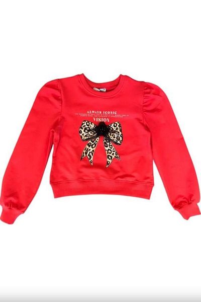RAPAPA Girl's Leopard Flower Accessory Sweatshirt 4302