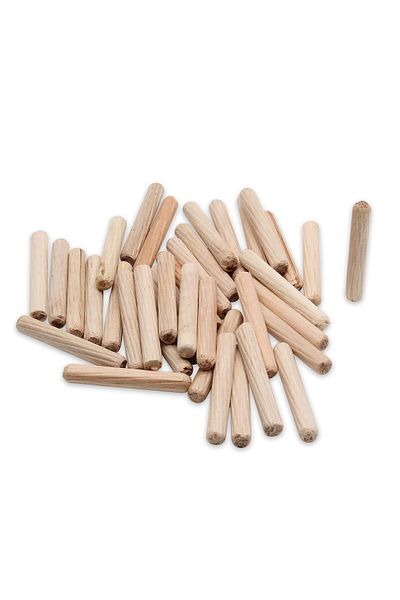 Generic مجموعة من 100 دبوس خشبي من BokWin مقاس 6 مم × 40 مم (تقريبًا 1/4 بوصة × 1-1/2 بوصة) قضبان خشبية مزخرفة للفرن