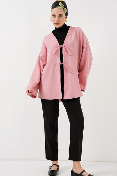 Bigdart Λινό Hijab Kimono 5968 - Πούδρα