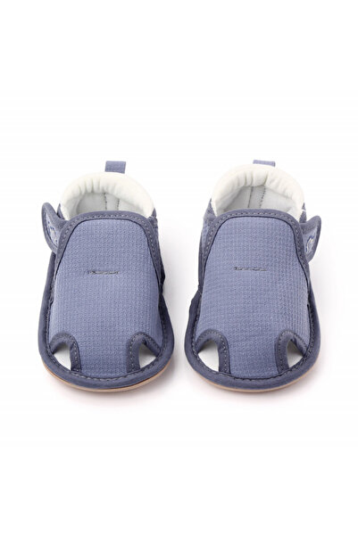 Superbaby Pantofiori gri decupați pentru băieței pentru primii pași, cu baret...