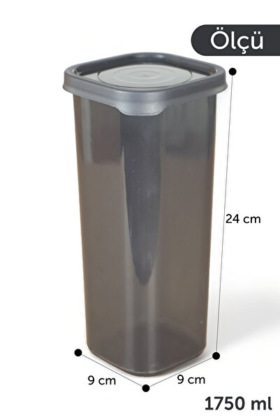 İronika Covered Food and Pulses Storage Container Square Storage Box Set 9 Pieces 1750 ml