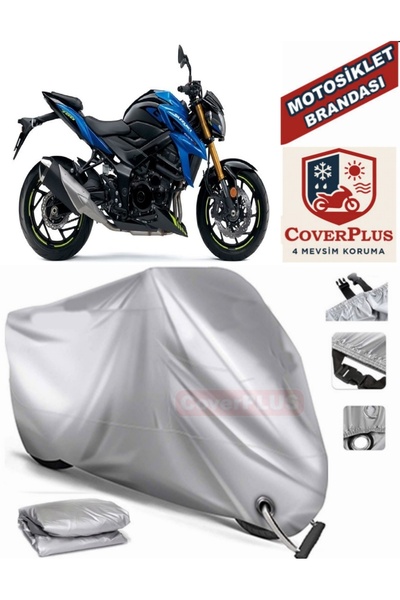 MotoEN Gray Lock Compatible Motor Tarpaulin Suzuki Gsr 750 Motorcycle Tarpaul...