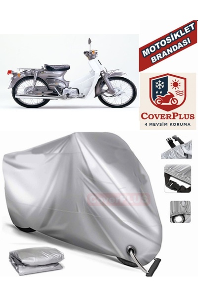 MotoEN Gray Lock Compatible Motor Tarpaulin Honda C70 Super Cub Motorcycle Ta...