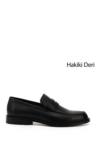 GÖNDERİ(R) Men's Black Leather Sole Genuine Leather Loafer Shoes
