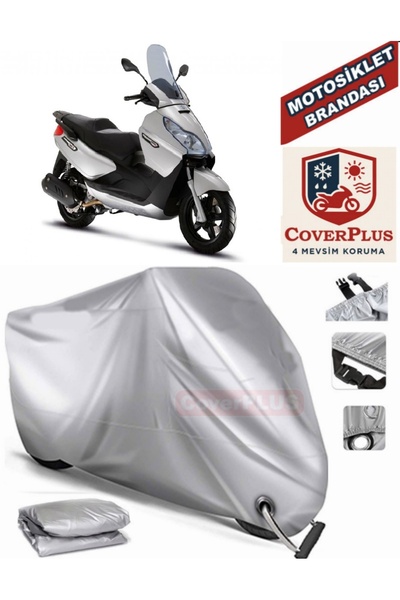 MotoEN قماش القنب المتوافق مع القفل الرمادي لبياجيو X7 EVO 300 خيمة غطاء القم...