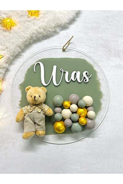 Zen Ahşap Tasarım yenidoğan kapı süsü / pileksi bebek odası kapı süsü