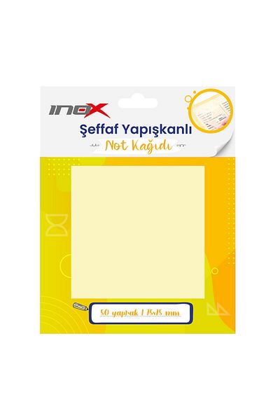 VİVA İnox Transparent Adhesive Note Paper 75X75 Yellow 50's