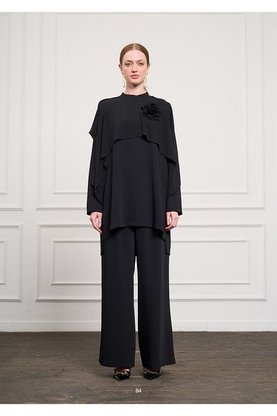 Nuss 1058 Tulle Detailed Trousers Suit