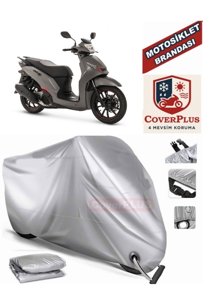 MotoEN قماش القنب المتوافق مع القفل الرمادي لبيجو Belville 200i ABS للدراجات ...