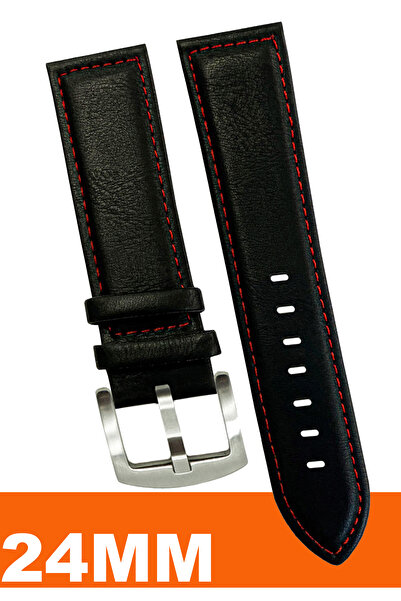 COBRA حزام ساعة جلدي متوافق مع ساعة فوسيل وولدر وكاسيو وسايكو وأوميغا وأرماني مقاس 24 ملم AL11SFT24MM